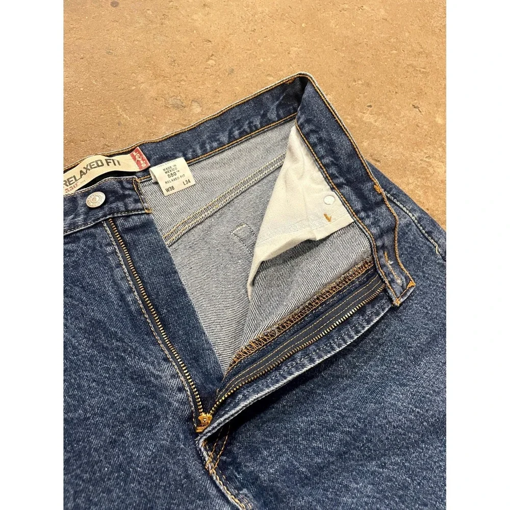 Vintage Levi's 550 Straight Leg Jeans Men 36x34 Blue Denim Relaxed Fit High Rise